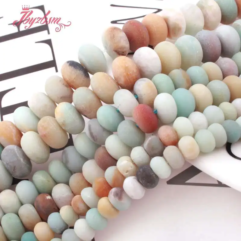 

3x6,6x10,5x8mm Frost Rondelle Multicolor Amazonite Natural Stone Beads For DIY Necklace Bracelet Jewelry Making 15"Free Shipping