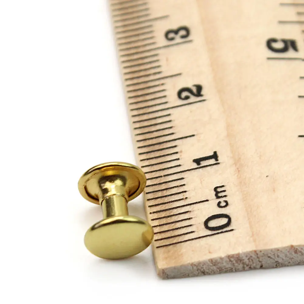 100 шт./лот золотые медные круглые плоские заклепки для украшения сумок обуви