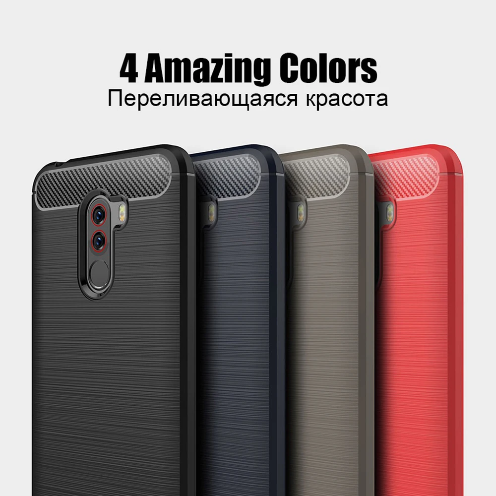 TOMKAS чехол из углеродного волокна для Xiaomi Pocophone F1 Poco маленький силиконовый