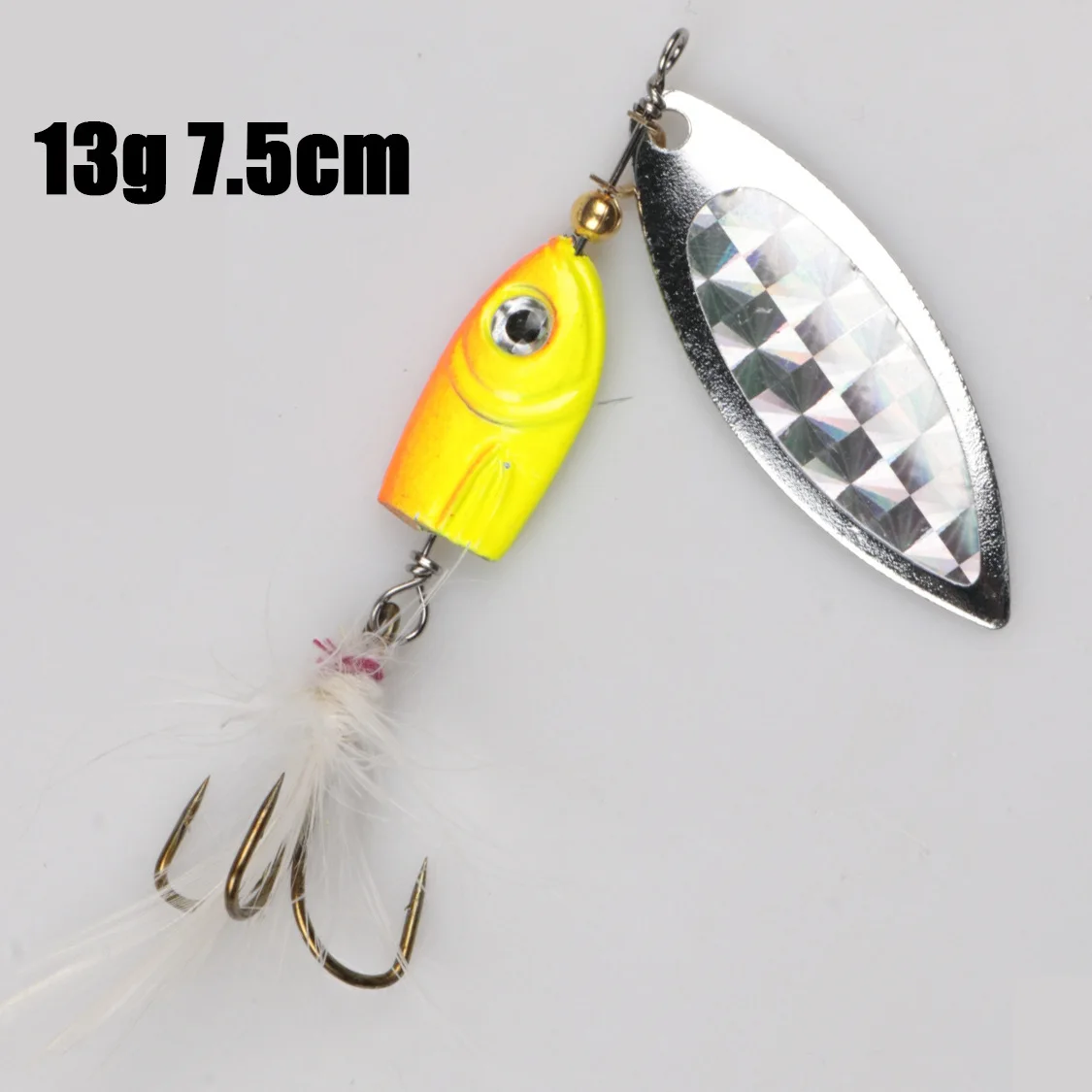 Металлическая приманка Спиннер с тройными крючками Mustad рыболовная 6 г 11 13