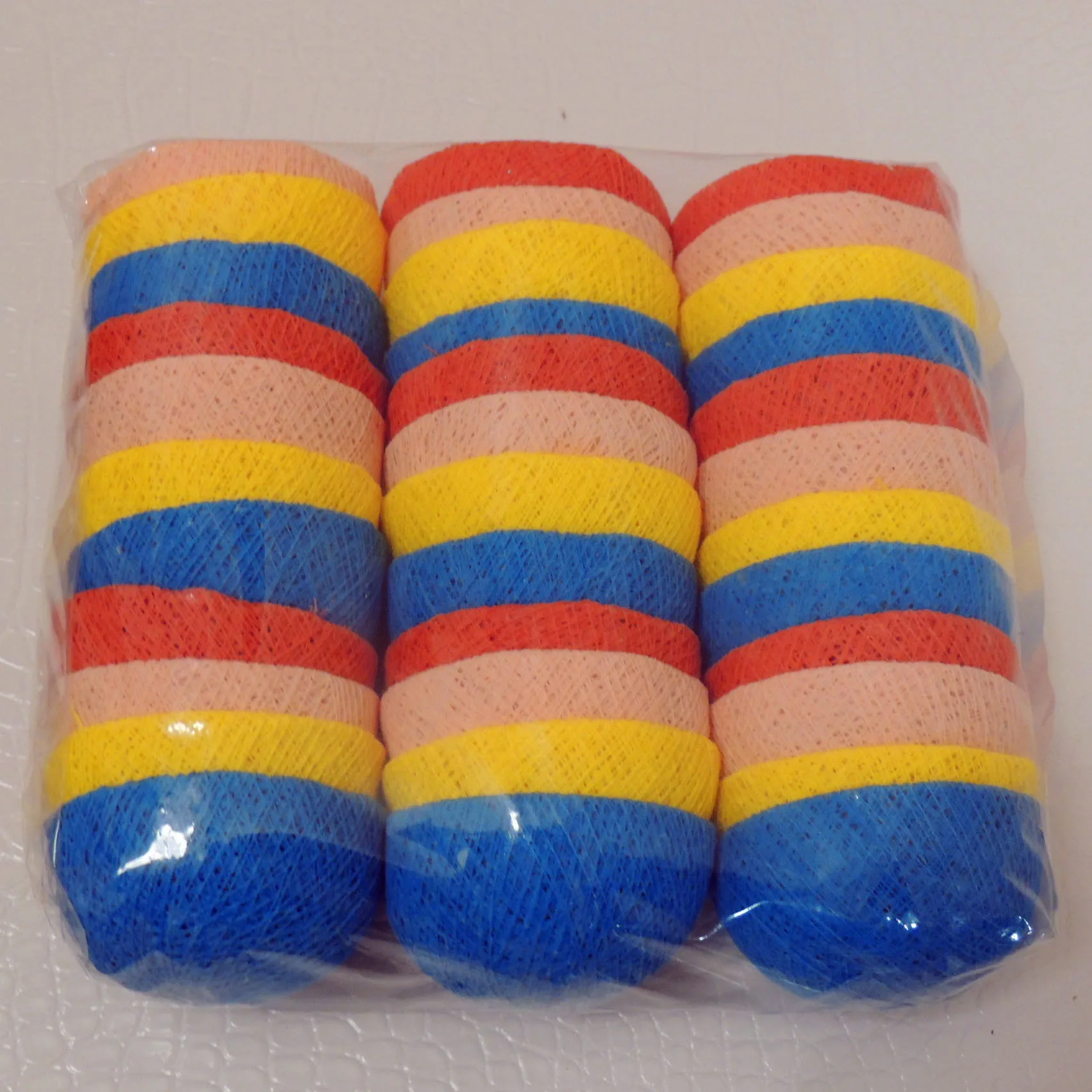 Гирлянда в тайском стиле 20 шт./лот с розовыми хлопковыми шариками и питанием от