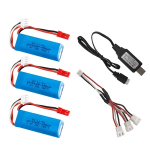 Imported 7.4V 450mAh Lipo Battery and USB Charger for WLtoys K969 K979 K989 K999 P929 P939 RC Car Parts 2s 7.