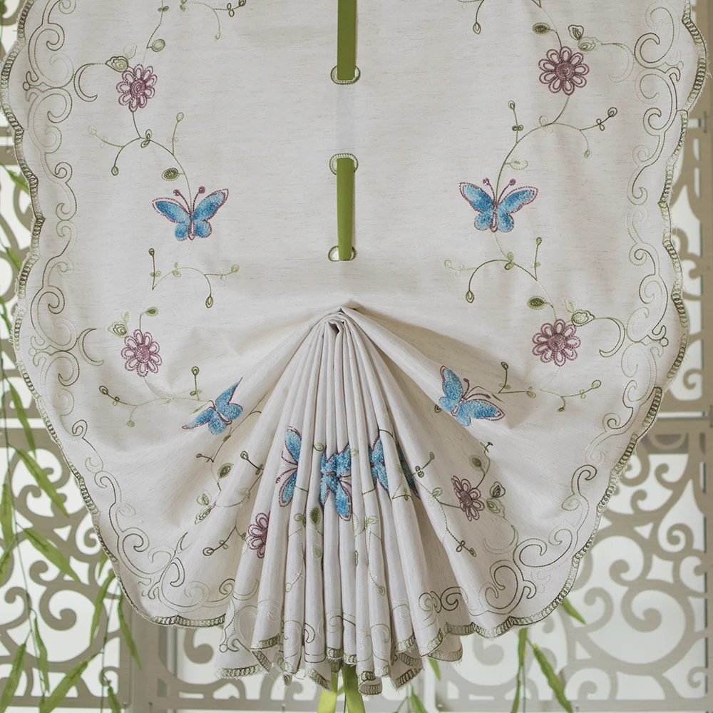 Узоры бабочки хлопковая ткань и органза шторы для спальни гостиной декоративные