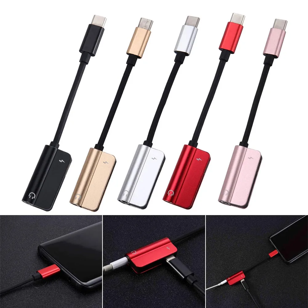 USB C аудио кабель 2 в 1 Type-C до 3 5 мм разъем для наушников адаптер приемник сплиттер