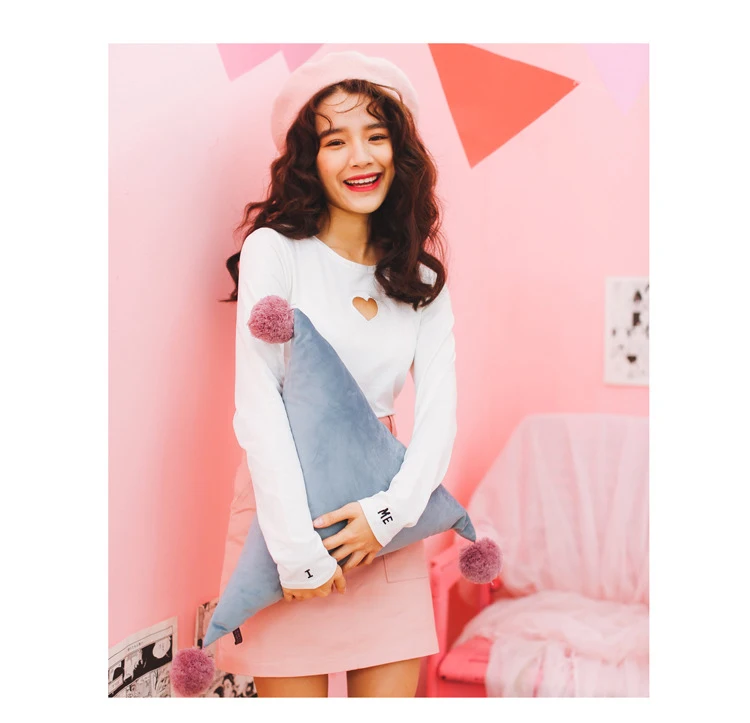 Новинка, летние женские футболки Ulzzang Harajuku с круглым вырезом и надписью, милые, милые, сексуальные, повседневные, тонкие, с длинным рукавом, топы TS031