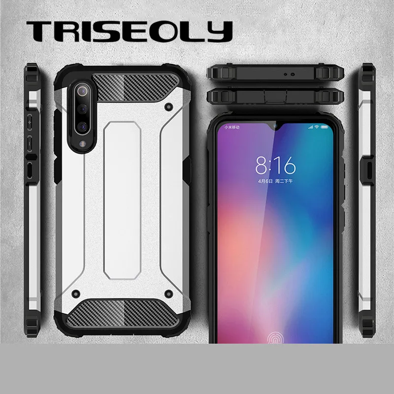 Чехол TRISEOLY для Xiaomi Mi 9 с алмазной броней противоударный жесткий и прочный Xiomi SE Mi9