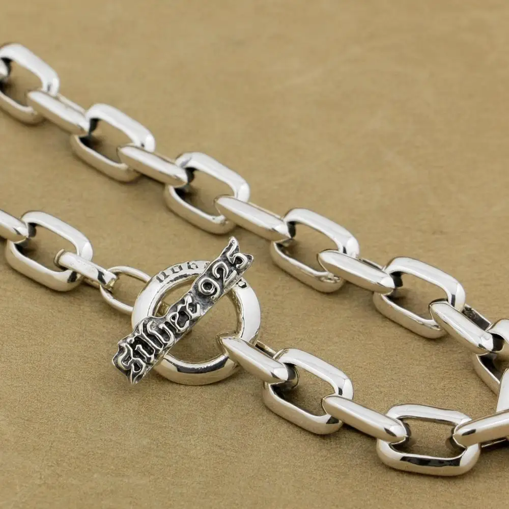 925 пробы Серебряный Мужской Байкерский браслет в стиле панк 8W010|silver tennis bracelet|silver