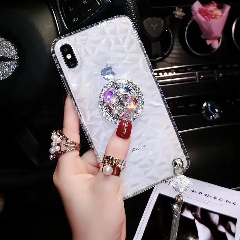 ORYKSZ Fashion Jewelled Glitter Phone Case For iphone XS Max XR X 7 6S 6 8 Plus Cases Silicon Soft Back Cover |
