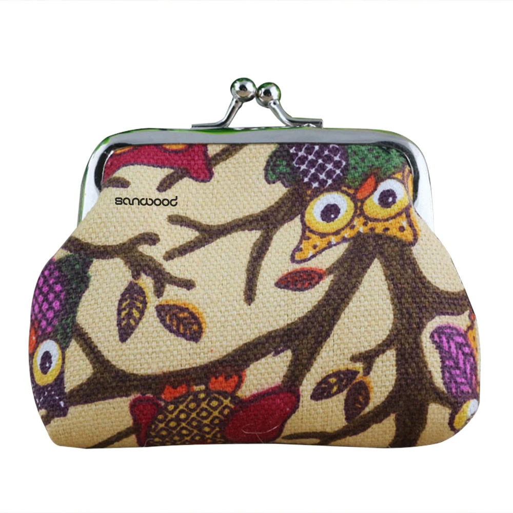 Модный женский милый Многоцветный кошелек для монет с принтом совы бумажники