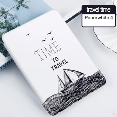 Тонкий из искусственной кожи чехол для Funda Kindle Paperwhite 4(10th Gen Release) читалка Smart Sleep/Wake Kindle чехол - Цвет: travel time