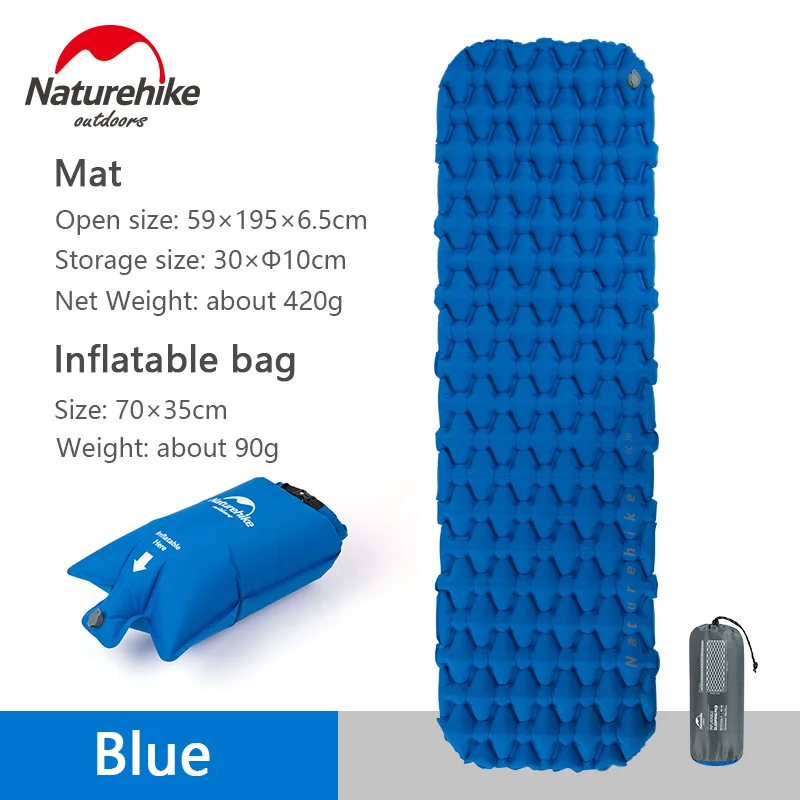 Combination-Blue Naturehike надувной матрас Кемпинг спальный коврик с подушкой Открытый Сверхлегкий портативный палатка коврик - Цвет: Combination-Blue
