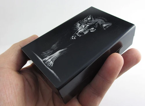 Волк лазер держит 20 сигарет Новинка металлический портсигар для аксессуары