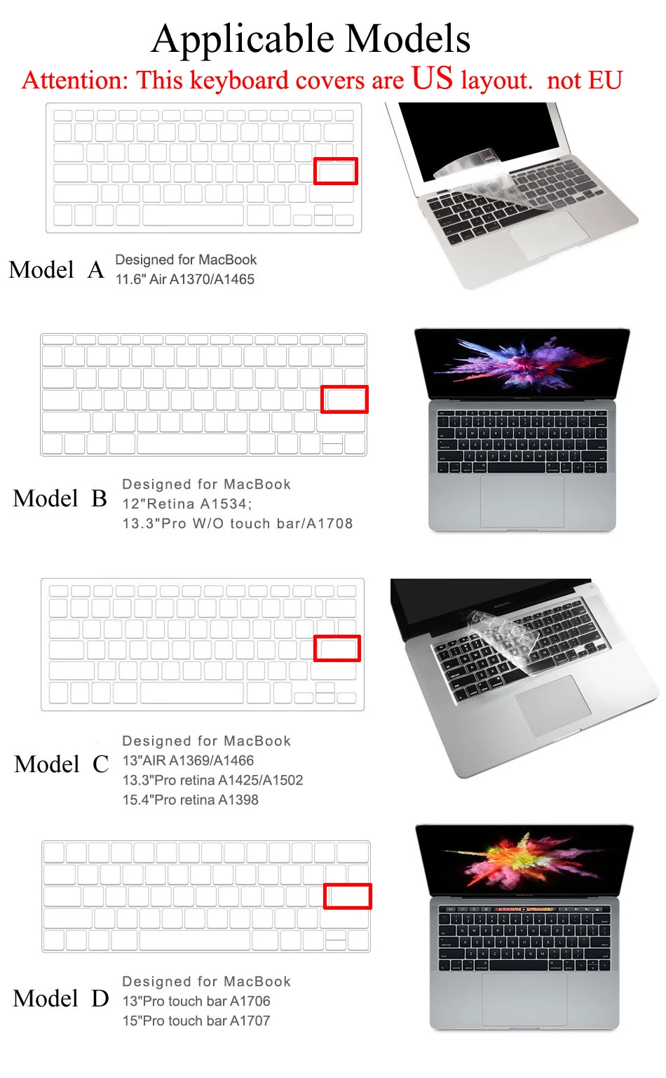 WIWU Американский раскладной чехол-клавиатура для ноутбука MacBook Pro 16 высокая прозрачность без букв водонепроницаемый чехол для клавиатуры MacBook