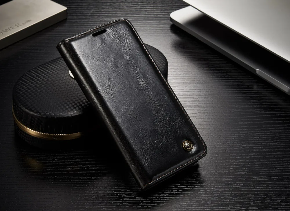 Высококачественный кожаный чехол для samsung Galaxy S9, S8, S7, S6 Edge Plus, чехол-книжка с бумажником, защитный чехол для телефона, чехол с масляным воском
