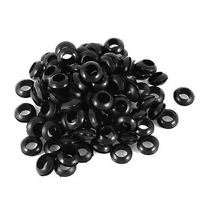 

100Pcs Double Sided Armature Wire Rubber Grommets Ring Black 6mm