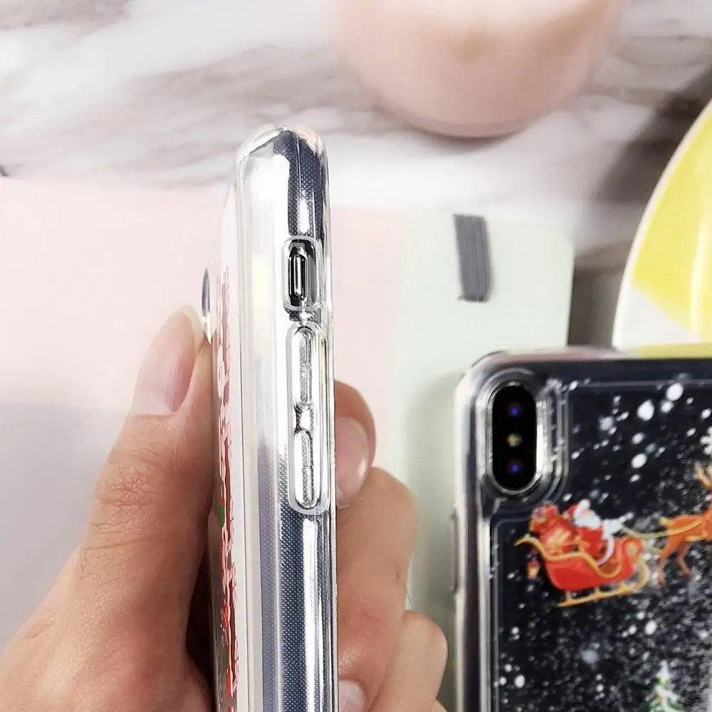 Чехол IER Снежинка Рождественский чехол для iPhone XS MAX XR X 8 7 Plus Мягкий ТПУ зыбучий песок Glliter Funda для iPhone 11 Pro Max 8 7 Чехол