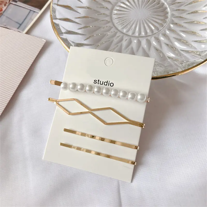 Модная заколка для волос с жемчугом 4 шт. волос|Шпильки и заколки волос| |