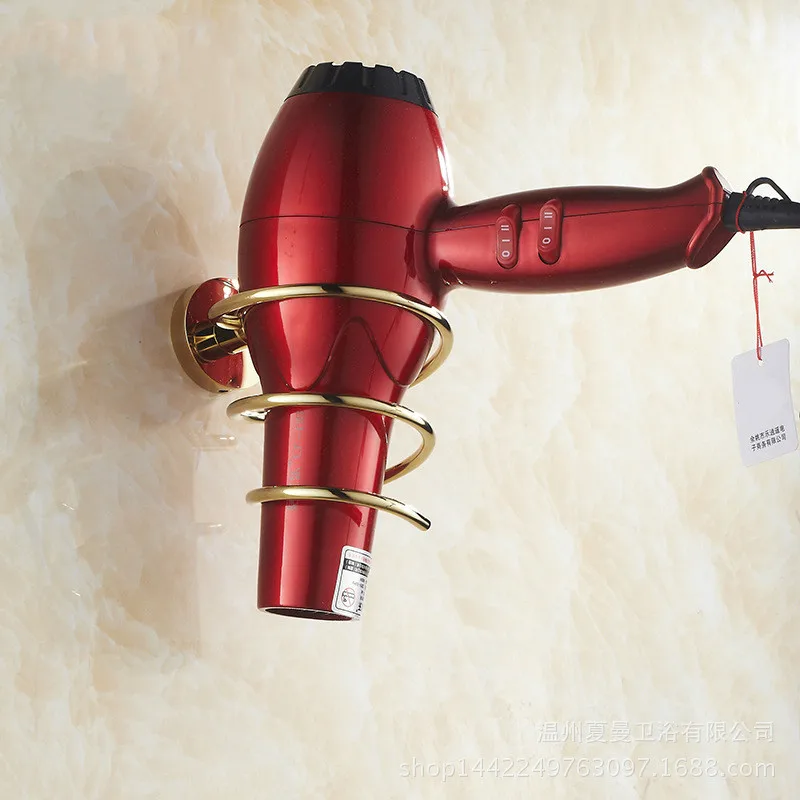 

Новинка 2016, Золотая латунная стойка для фена, аксессуары для ванной комнаты, держатель для фена, стойка для фена, настенная полка для хранения, декоративная полка