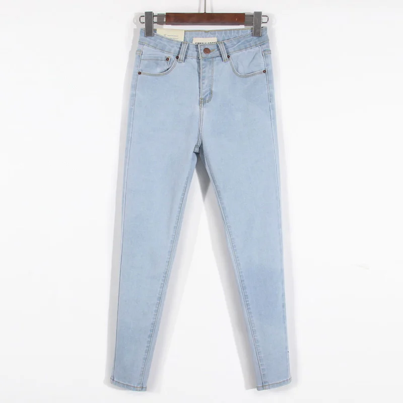 light blue style 3 Повседневные женские Стрейчевые джинсы с высокой талией, потертые узкие джинсы, женские длинные узкие брюки, женские джинсы, C5566 - Цвет: light blue style 3