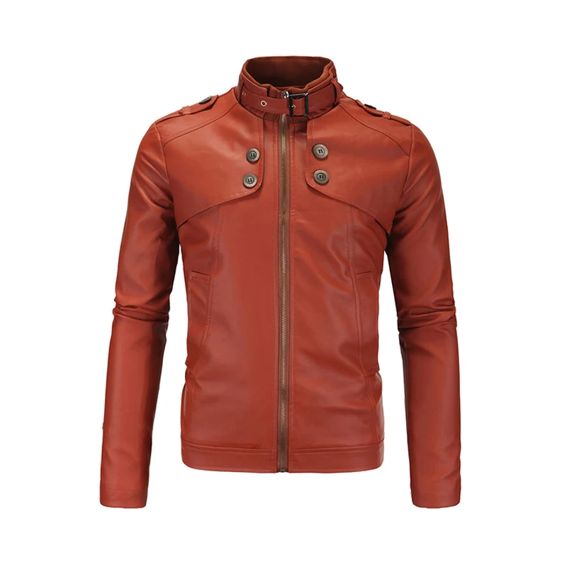 XY248 Brown HEROBIKER мотоциклетная куртка из искусственной кожи Мужская винтажная Ретро мото искусственная Панк кожаные куртки одежда для мотоцикла пальто приталенный Размер - Цвет: XY248 Brown