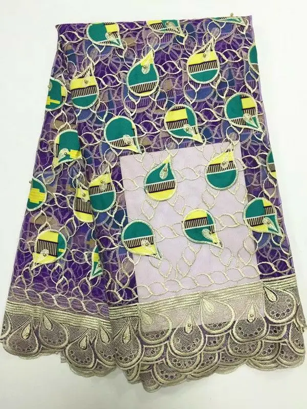 5 ярдов/шт самые популярные фиолетовые французские кружевные ткани с каплями