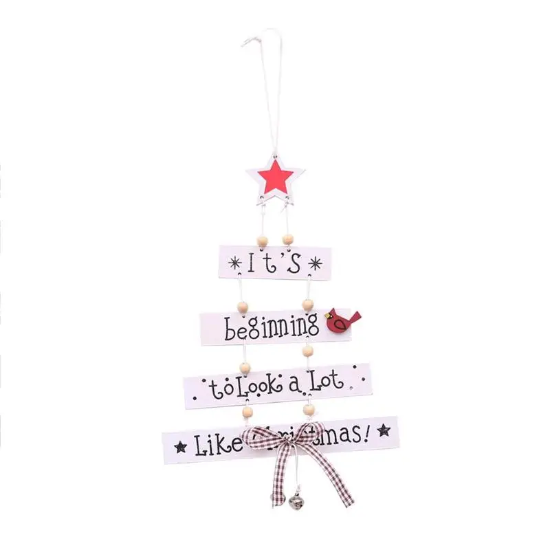1PC Wood Christmas Tree Ornament Wooden Pendant Xmas Gift Noel Decoration for Home Navidad 2019 | Дом и сад