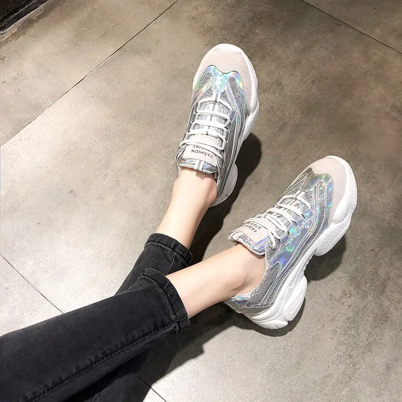 Женские кроссовки на платформе повседневные Дизайнерские Chaussure Femme YJ 12 весна