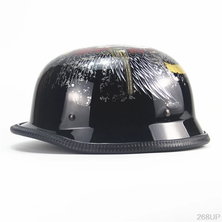 Половина лица винтажный мото rcycle шлем Ретро немецкий Kask Chopper мото скутер шлем голова Защитная Шестерня в горошек Утвержденная