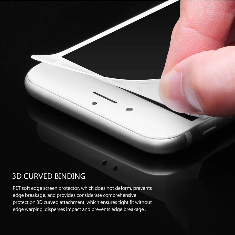 Защитная пленка из закаленного стекла премиум-класса Baseus 3D для iPhone 8 7 Plus 0,23 мм, Защитная пленка для экрана на весь край для iPhone 8