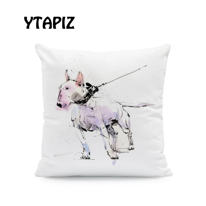 Набор подушек с изображением животных Бультерьера льва шнауцера петуха кота