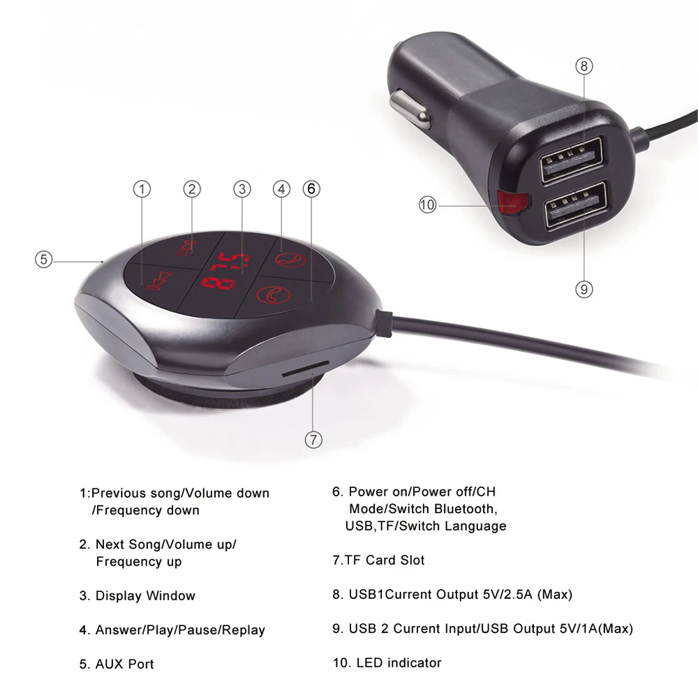Q7S Bluetooth Hands-free FM передатчик автомобильный комплект MP3 плеер беспроводной