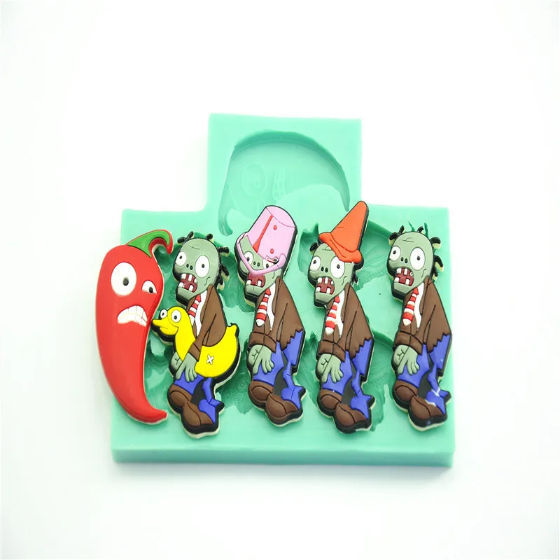 DIY Растения против Зомби торта инструменты для украшения силиконовая форма