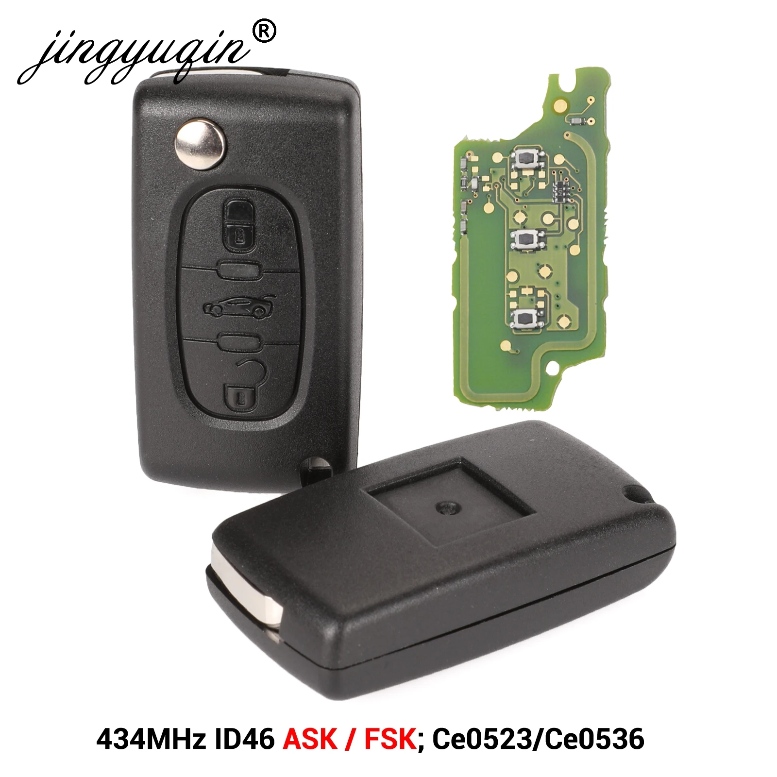 Jingyuqin 3 кнопочный Автомобильный Дистанционный ключ для CITROEN C1 C2 C3 C4 C5 berlingo