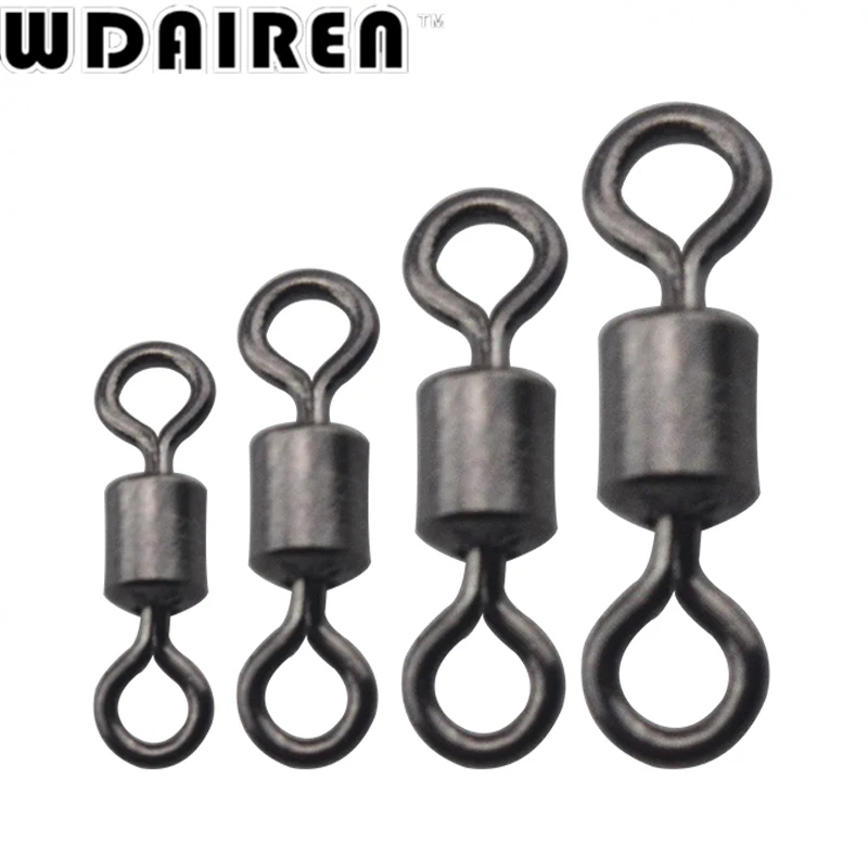 WDAIREN 100 шт./лот, американское поворотное кольцо, 8 рыболовных снастей, профессиональные рыболовные снасти, аксессуары, разъем, медный поворотный WD-027