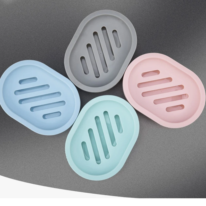 4 Colors Plastic Soap Dish Bathroom Draining Holder Non-slip Box Tray Sponge Kitchen Tool | Дом и сад