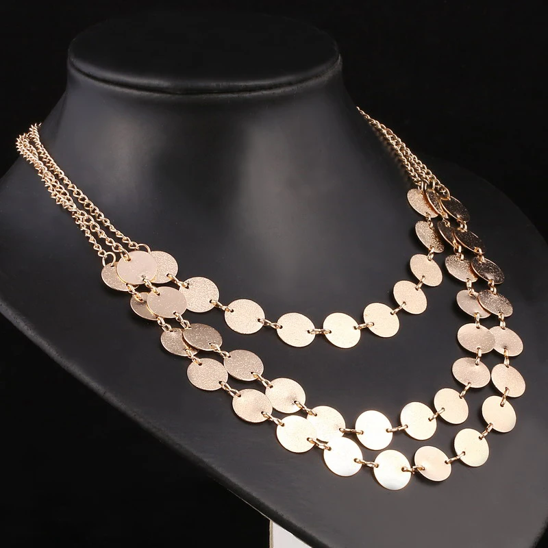 Многослойные массивные ожерелья в стиле панк подвески из сплава винтажное