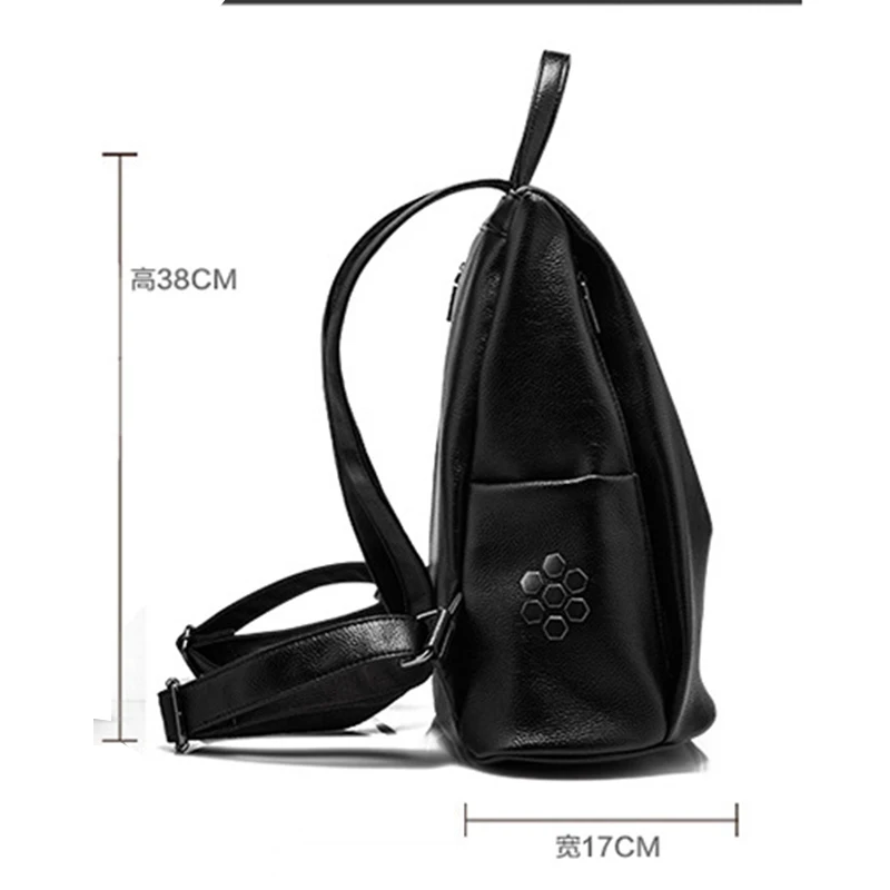 2018 Famous brand designer anti-theft backpack solid color shoulder bag female leather college style travel | Багаж и сумки