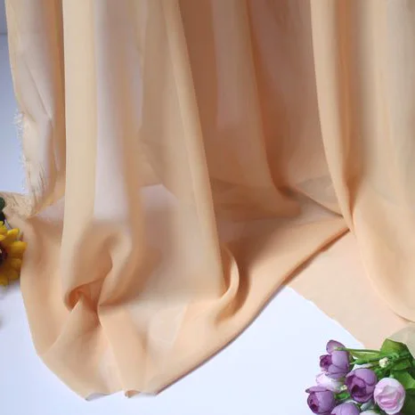 

Apricot Chiffon Fabric Sheer Bridal Wedding Dress Lining Fabric Skirt 60" Wide 5 Yards Per Lot Free Shipping
