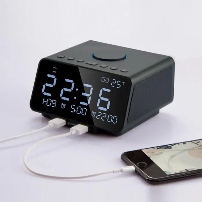 K9 Bluetooth беспроводной динамик стерео сабвуфер для iPhone PC Поддержка AUX TF FM громкой связи Temp будильник с 5," светодиодный экран