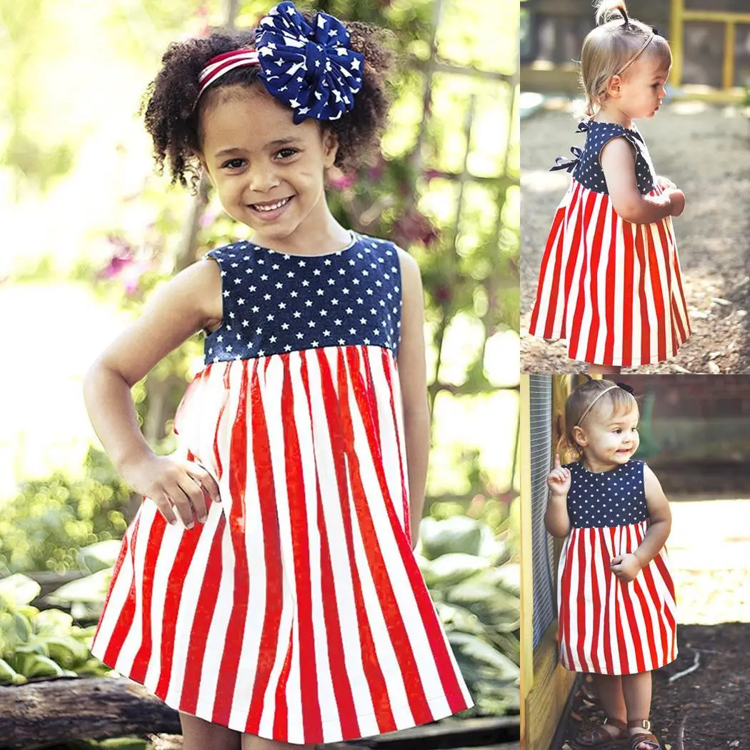 Новая детская одежда для девочек платье в полоску без рукавов Детское нарядное с
