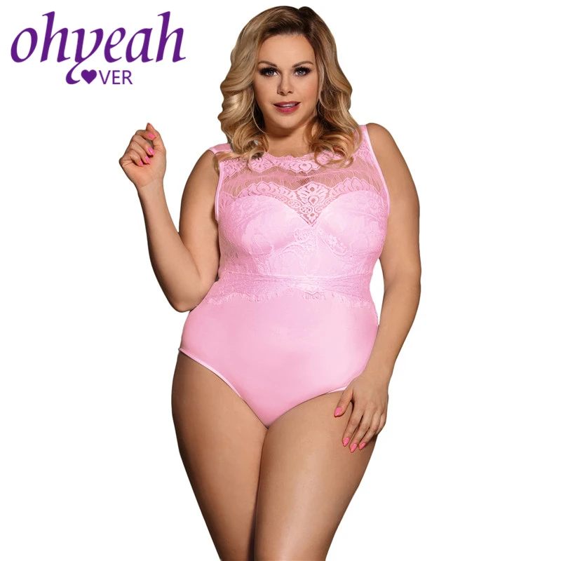 Ohyeahlover боди размера плюс 5XL женские комбинезоны кружевной сексуальный комбинезон