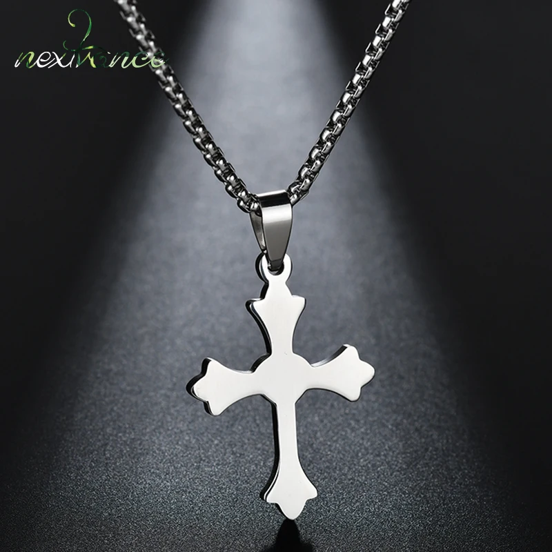 Простые Подвески Nextvance Jesus Cross ожерелья серебряного цвета из нержавеющей стали