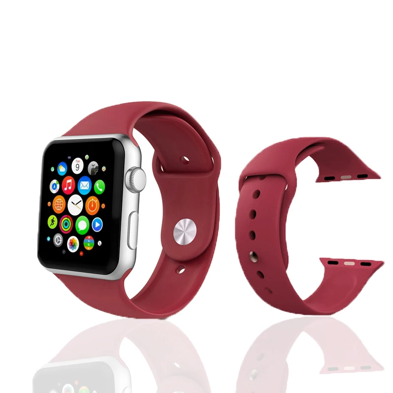 Мягкий силиконовый спортивный ремешок для часов Apple 44 мм 40 серия 5 4 3 2 1 iwatch 42 38