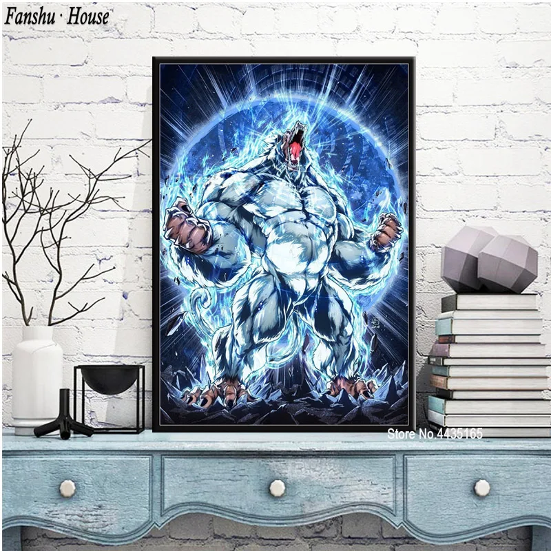 Dragon Ball Супер Broly фильм Япония Аниме комиксов серии фильм плакат стены книги по искусству принты для гостиная домашний декор до - Цвет: Светло-желтый