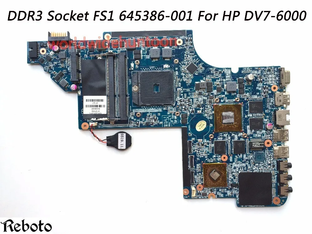 Улучшенная материнская плата для ноутбука HP DV7 6000 с разъемом FS1 DDR3 PN 645386 001 HD6750 1 ГБ