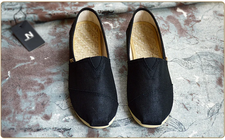 Summer Linen Shoes Men's Low-Top Canvas Shoes Breathable a Pedal Lazy Espadrilles Shoes Retro Flat Fisherman Shoes Men tm0064