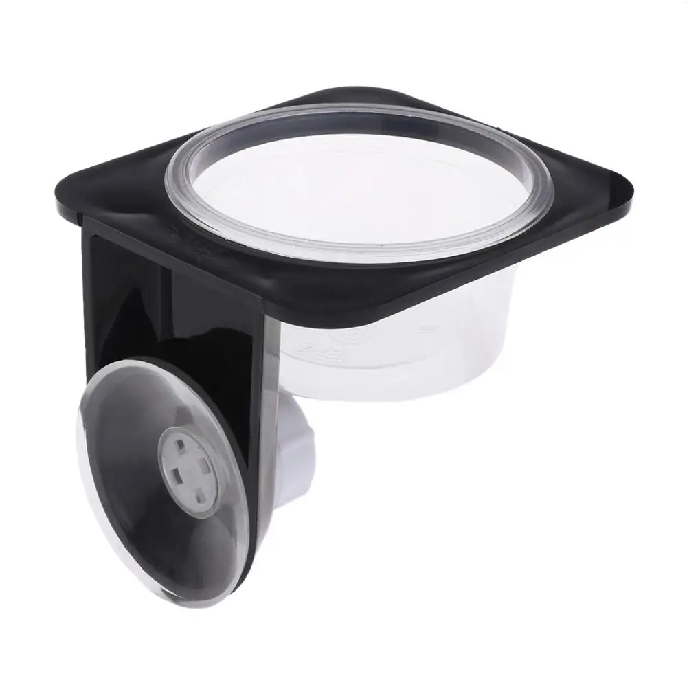 Single Suction Cup Кормушка для рептилий, одиночная двойная миска для кормления, дозатор для размножения воды, пластиковая миска для кормления, горшок с винтовой присоской - Цвет: Single Suction Cup
