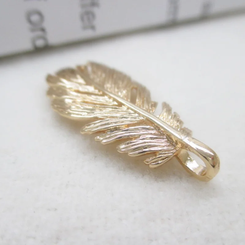 K цвет золото Цвет Медь скульптура перо подвески Золотые Подвески для