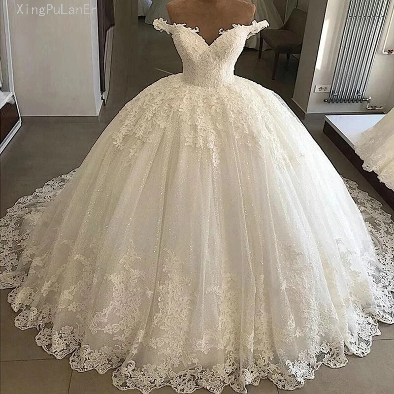 

2020 Vintage Vestidos De Novia casamento Bridal Gowns Ball Gown Lace Applique Wedding Dress Robe De Mariee trouwjurk