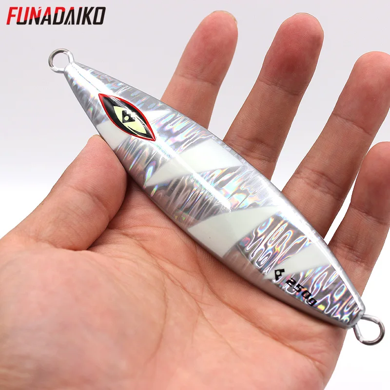 FUNADAIKO Slow Metal Jigging Sinking Glow Jigs 180g 220g 250g Falling luminuous Lure Artificial Bait Fishing Tackle | Спорт и